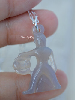 สร้อยคอเงินจี้หินอาเกตแกะสลักสัญลักษณ์ราศีตุลย์ (Libra Pendant.)