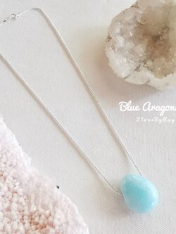 สร้อยคอเงินจี้หินบลูอราโกไนท์