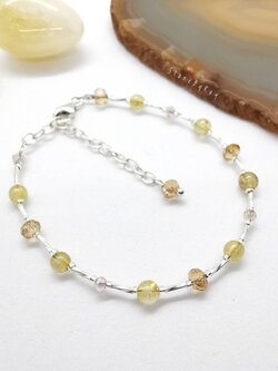 สร้อยข้อมือเงินหินไหมทอง Rutilated Quartz