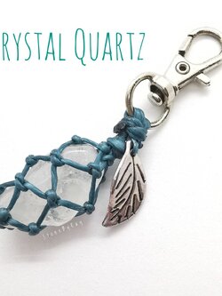 พวงกุญแจเชือกถักหินคริสตัลควอตซ์ Crystal Quartz