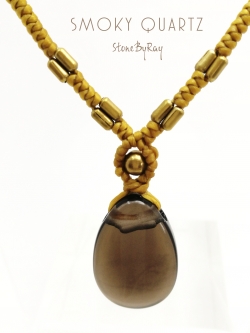 สร้อยคอเชือกถักจี้หินสโมกกี้ควอตซ์