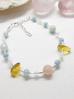 สร้อยข้อมือเงินหินอความารีน,อำพัน,เบริล