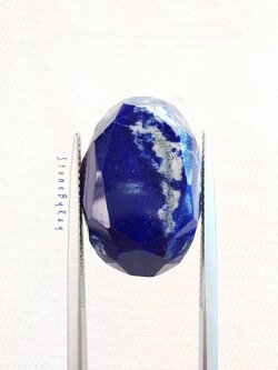 หินลาพิสลาซูลีทรงรีเจียรเหลี่ยม