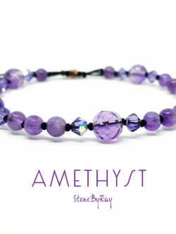 สร้อยข้อมือเชือกถักหินอเมทิสต์