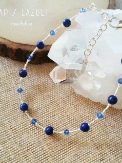 สร้อยข้อมือเงินหินลาพิสลาซูลี