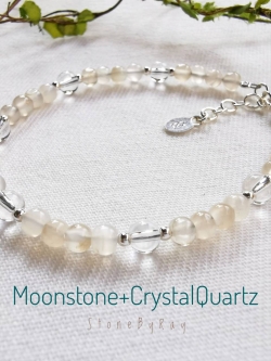 สร้อยข้อมือหินคริสตัลควอตซ์,มูนสโตน