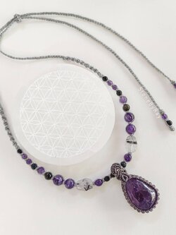 สร้อยคอเชือกถักจี้หินอเมทิสต์ Amethyst