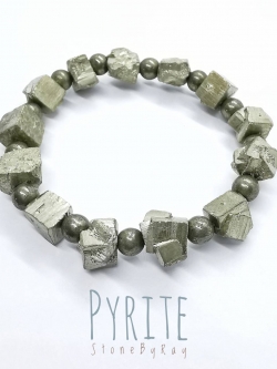 สร้อยข้อมือไพไรต์ผลึกธรรมชาติ