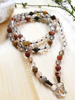 สร้อยคอเชือกถักหินไหม5สี