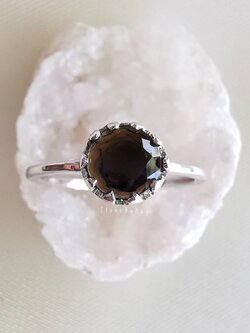 แหวนเงินหินสะเก็ดดาว Tektite