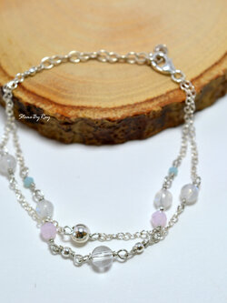 สร้อยข้อมือเงินหินมูนสโตน&คริสตัลควอตซ์