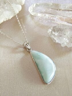 สร้อยคอเงินจี้หินลาริมาร์ Larimar