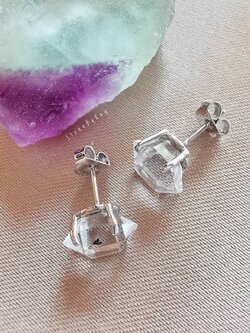 ต่างหูเงินหินเฮอร์คิเมอร์ไดม่อน Herkimer Diamond