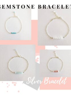 สร้อยข้อมือเงินดีไซน์กับหินแท้หลากหลายชนิด Gemstones silver bracelet