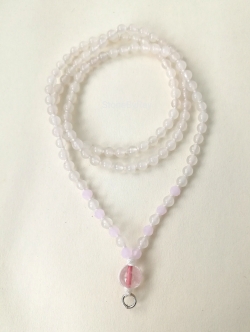 สร้อยประคำ108 หินโรสควอตซ์