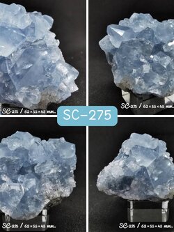 หินเซเลสไทน์ผลึกธรรมชาติ Celestine