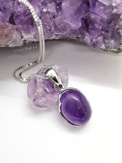 สร้อยคอเงินจี้หินอเมทิสต์ Amethyst