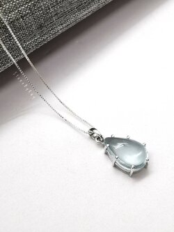 สร้อยคอเงินจี้หินอความารีน Aquamarine