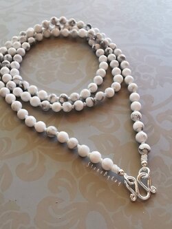 สร้อยคอปะคำ108หินฮาวไลท์(Howlite)