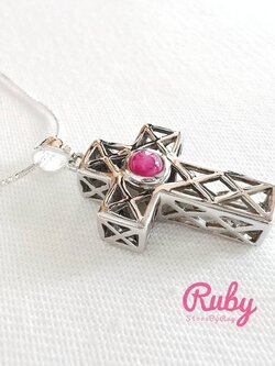 สร้อยคอเงินจี้พลอยทับทิม