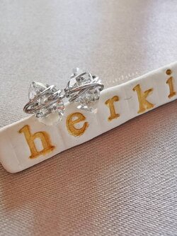 ต่างหูเงินหินเฮอร์คิเมอร์ไดม่อน Herkimer Diamond