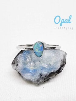 แหวนเงินแท้พลอยโอปอล