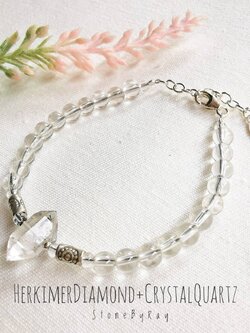 สร้อยข้อมือเงินหินเฮอร์คิเมอร์ไดม่อน