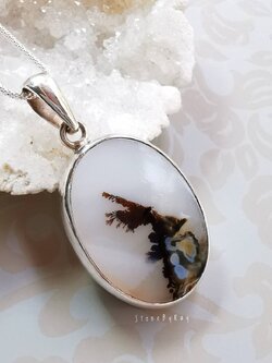 สร้อยคอเงินจี้หินเมอร์ลิไนท์