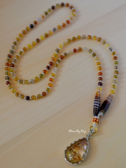 สร้อยคอมงคล108จี้หินโป่งข่าม