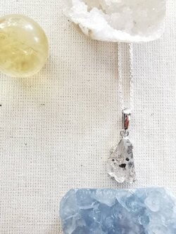 สร้อยคอเงินจี้หินเฮอร์คิเมอร์ไดม่อน Herkimer Diamond