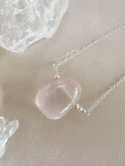 สร้อยคอเงินจี้หินโรสควอตซ์ Rose Quartz