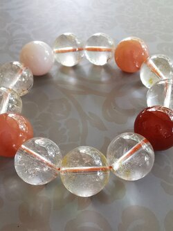 สร้อยข้อมือหินคริสตัลควอตซ์+หินคาเนเลี่ยน