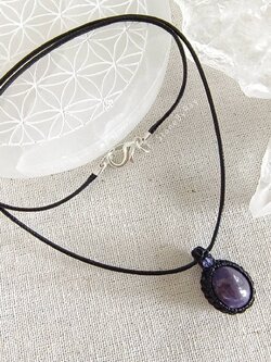 สร้อยคอจี้เชือกถักหินซูกิไลท์(Sugilite)