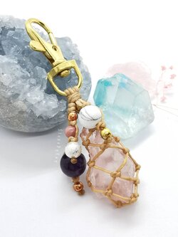 พวงกุญแจหินโรสควอตซ์ Rose Quartz