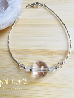 สร้อยข้อมือเงินหินคริสตัลควอตซ์