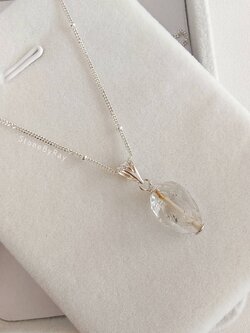 สร้อยคอเงินหินเฮอร์คิเมอร์ไดม่อน Herkimer Diamond