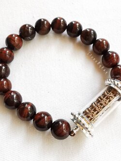 สร้อยข้อมือหินตาเสือสีแดง+ตะกรุดแก้วมณีโชติ