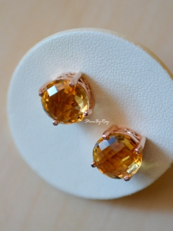 ต่างหูเงินพลอยซิทริน(Citrine)