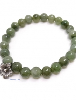 สร้อยข้อมือหินหยกแท้สีเขียวเข้ม