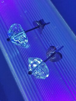 ต่างหูเงินชุบพิ้งโกลด์หินเฮอร์คิเมอร์ไดม่อน Golden Enhydro Herkimer Diamond