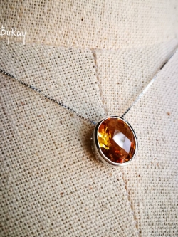 สร้อยคอเงินจี้พลอยซิทริน(Citrine)