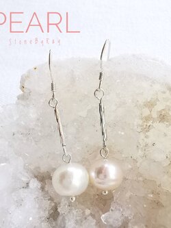 ต่างหูเงินไข่มุกแท้