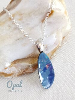 สร้อยคอเงินจี้พลอยโอปอล