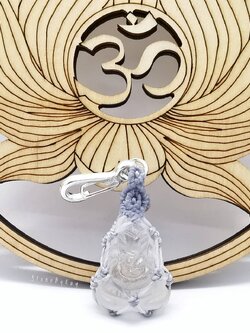 พวงกุญแจหินคริสตัลควอตซ์แกะสลักองค์พระพิฆเนศ