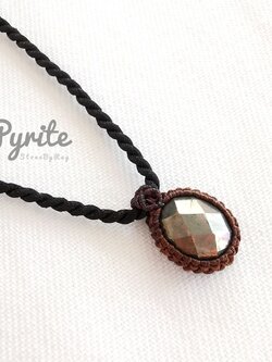 จี้เชือกถักหินไพไรต์