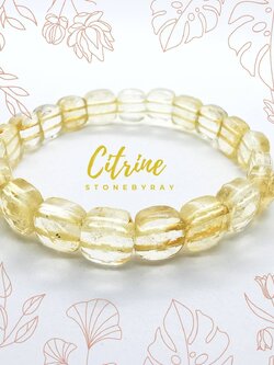 สร้อยข้อมือหินซิทรินเจียรเหลี่ยม