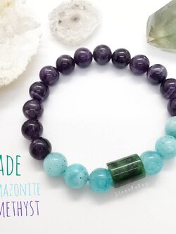 สร้อยข้อมือหินอเมทิสต์,อมาโซไนท์,หยก