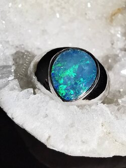 แหวนเงินแท้พลอยโอปอล