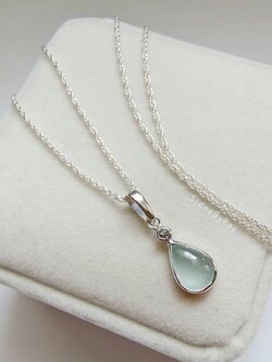 สร้อยคอเงินจี้พลอยอความารีนกับไวท์โทพาส Aquamarine