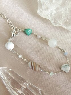 สร้อยข้อมือโซ่DIYดีไซน์กับหิน 5 ชนิด